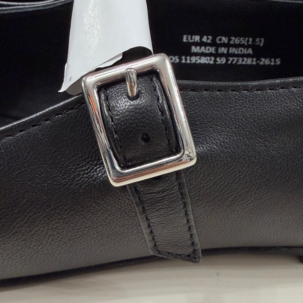 COS Black Leather Buckle Flats - Picture 11 of 14